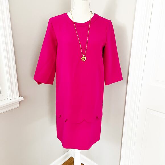 Kate Spade Fuchsia Scalloped Shift Dress - Picture 1 of 8